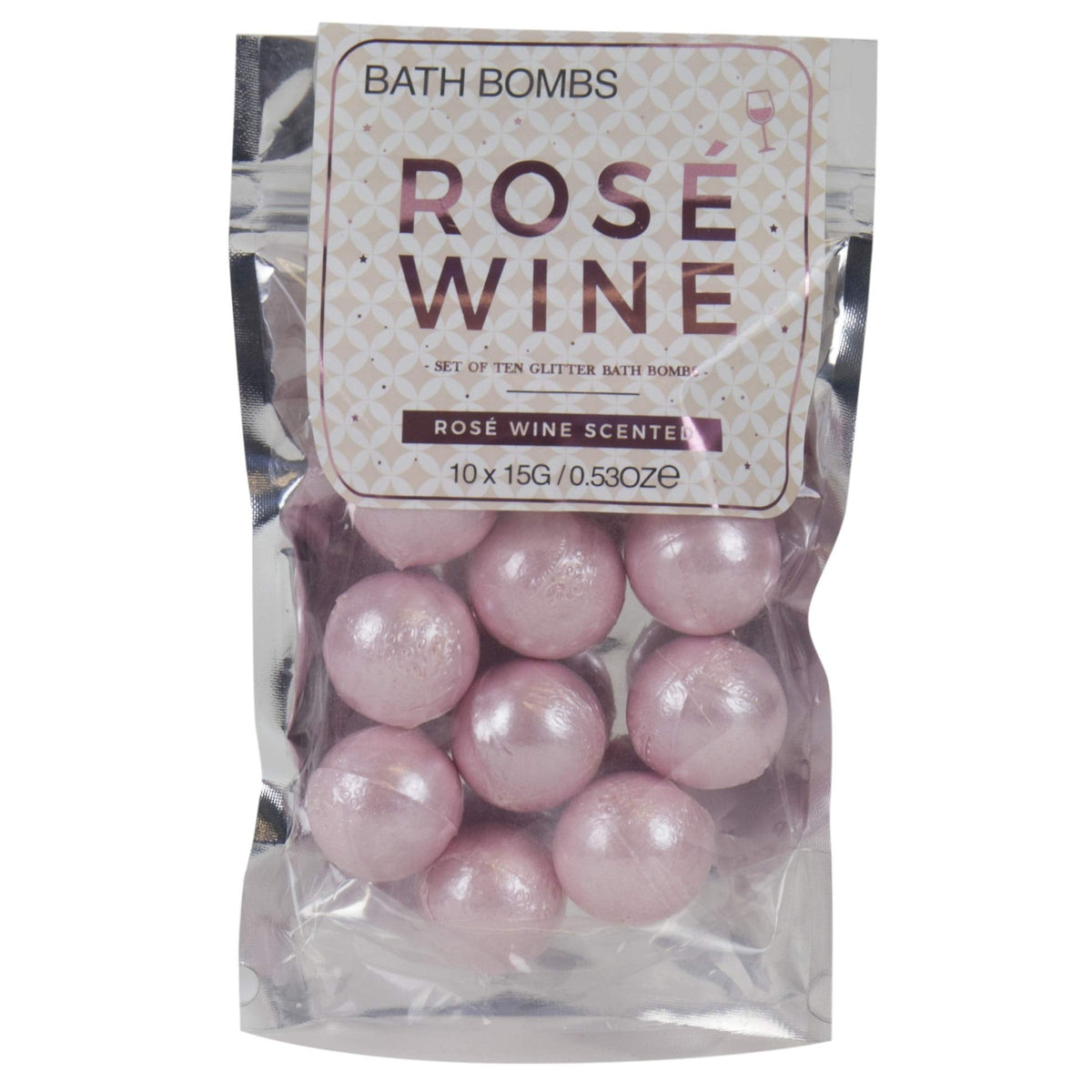 Gift Republic Rosé Scented Bath Bombs Pink Sparkly Mini Fizzies Pampering for Women Mother's Day Birthday Teachers Christmas Pack of 10 Beauty and Personal Care Gift Republic