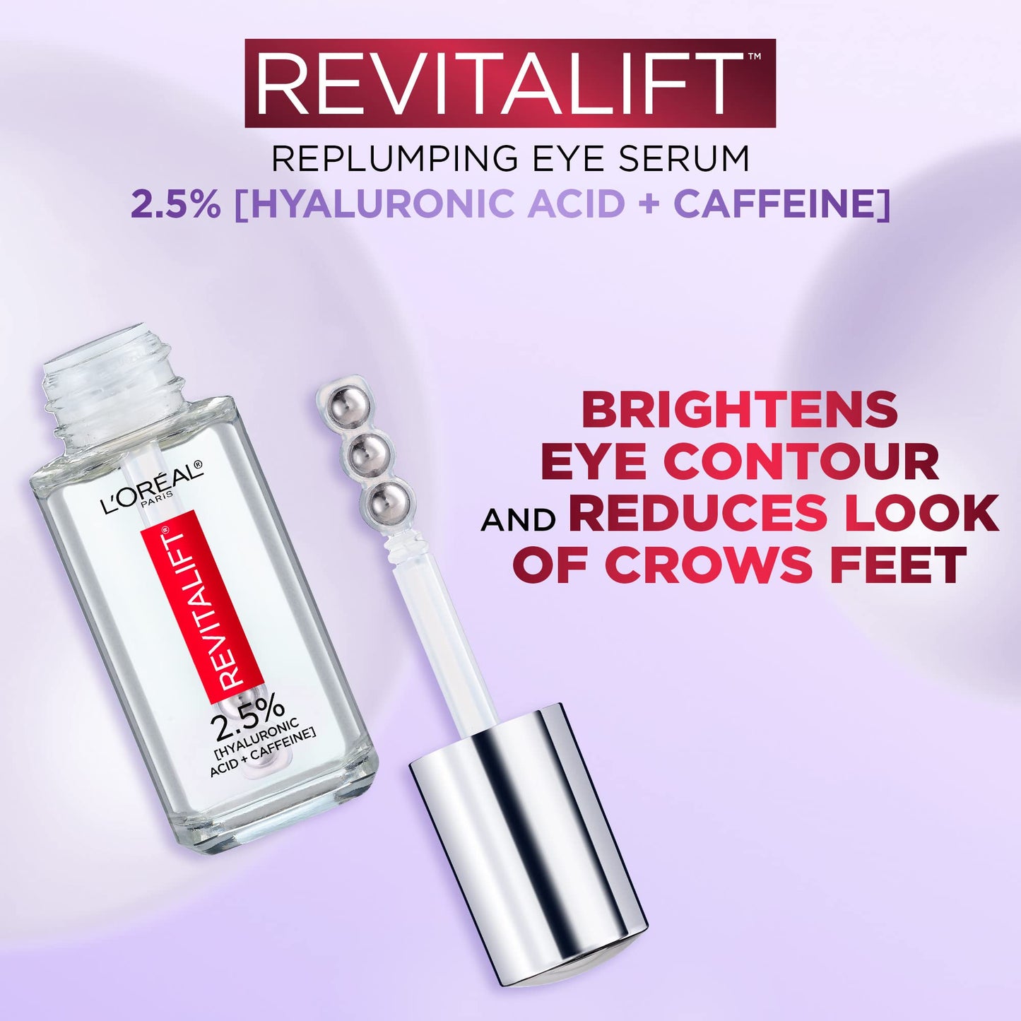 L'Oreal Paris Revitalift Derm Intensives Hyaluronic Acid + Caffeine Hydrating Eye Serum, 0.67 Fl. Oz. Beauty & Personal Care L'Oreal Paris