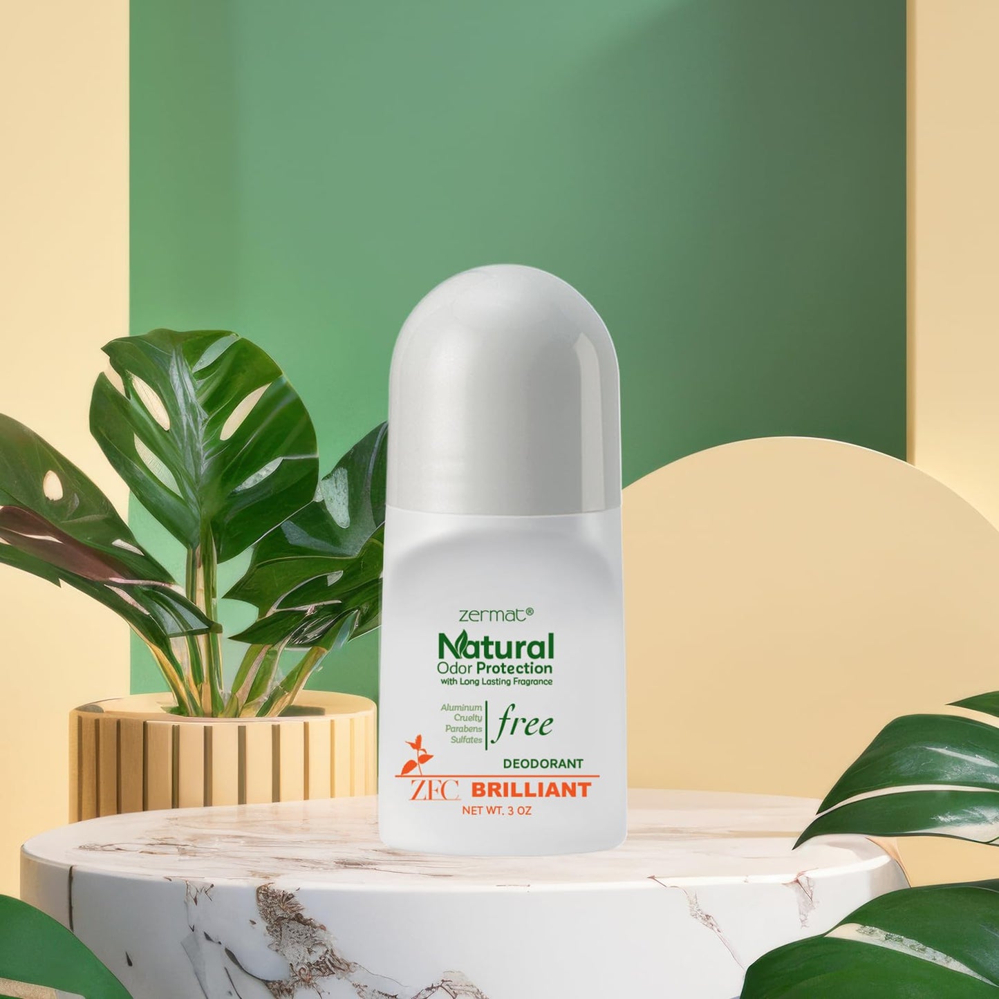 Zermat Vivaze Brilliant, Natural Roll-On Deodorant, 3 Oz. Beauty and Personal Care Zermat