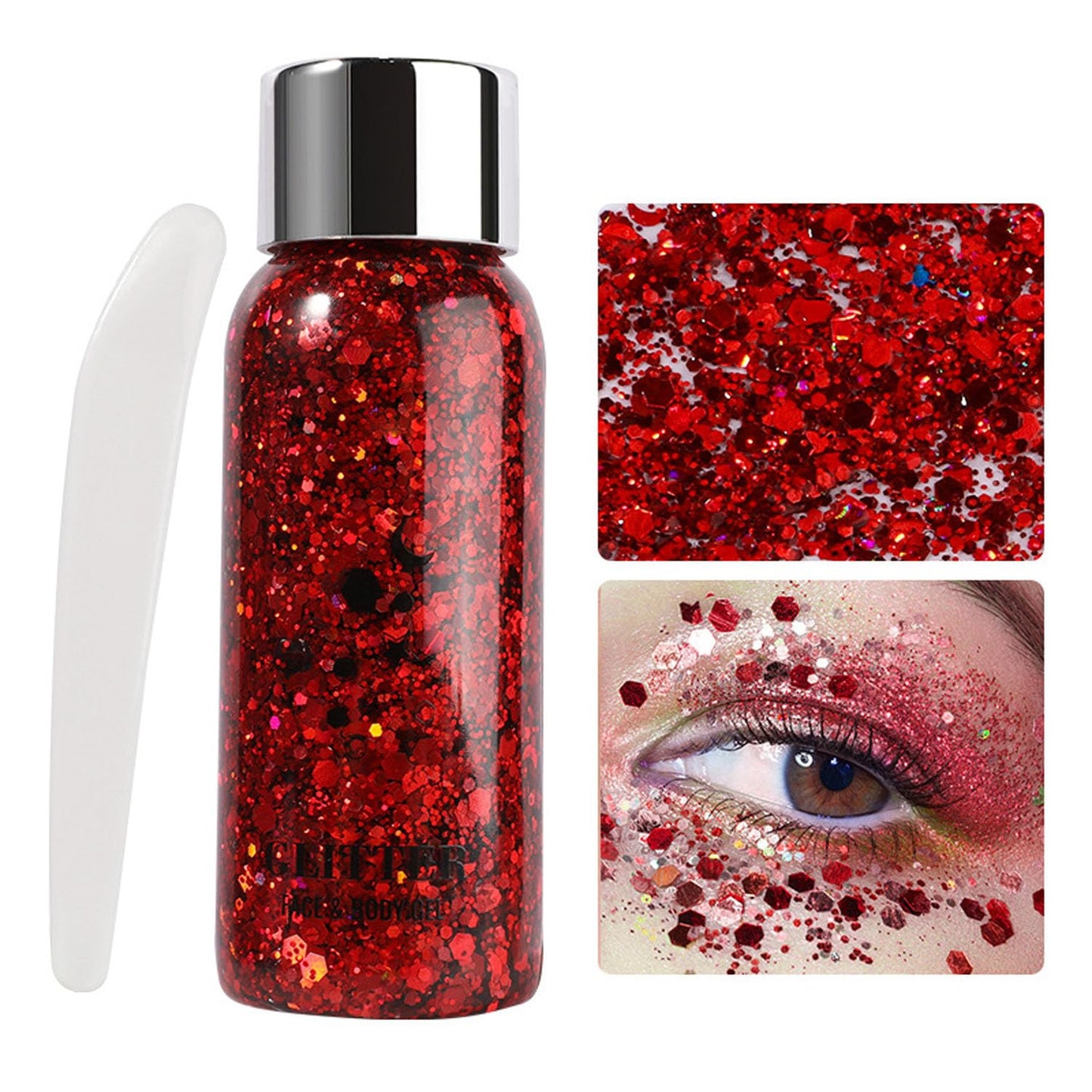 JUDEWY Body Glitter Gel, Face Glitter Body Glitter Glitter Liquid Eyeshadow, Face Hair Nail Glitter, Holographic Makeup Festival Glitter Makeup (09) Beauty & Personal Care JUDEWY