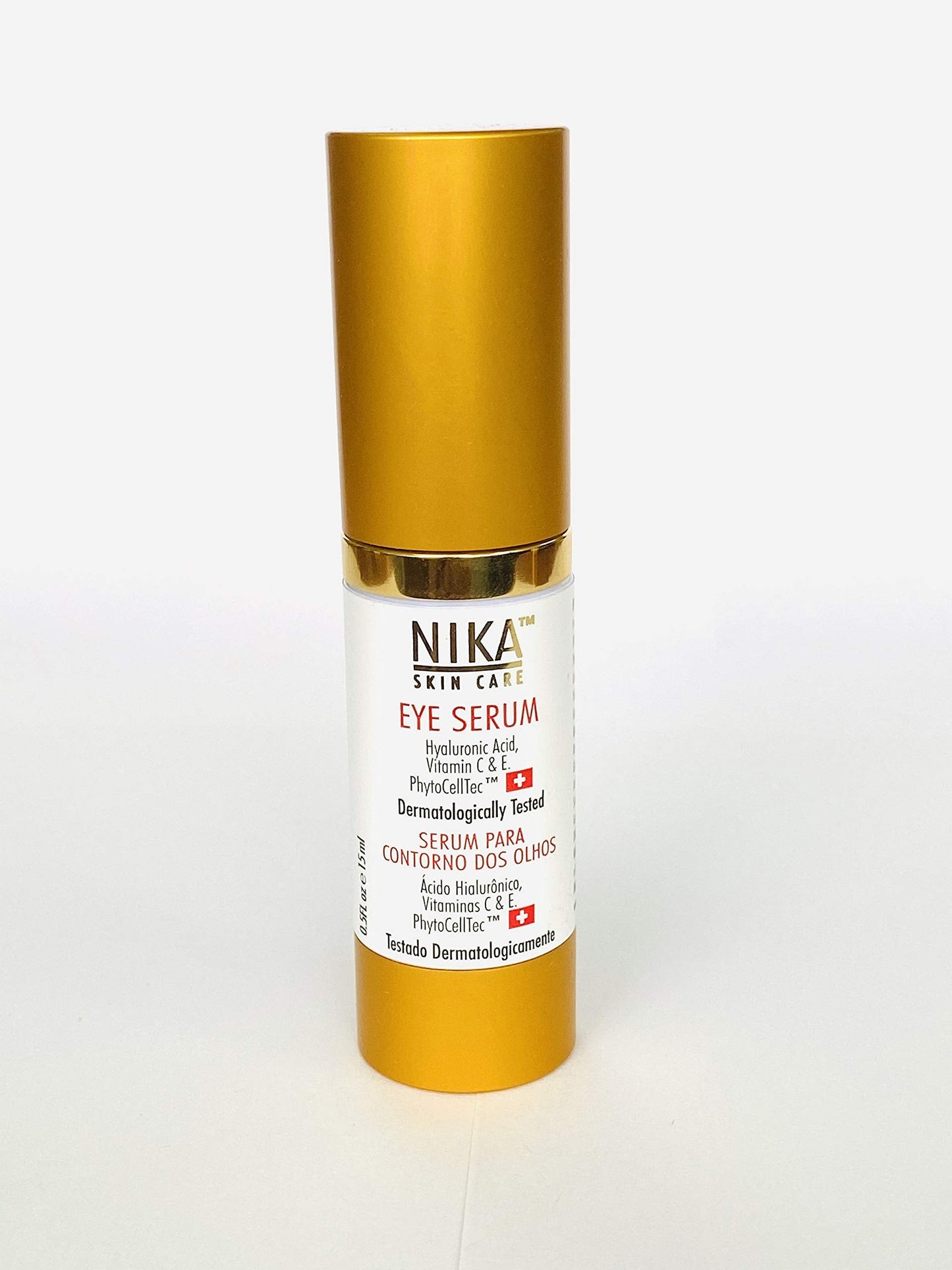 NIKA SKIN CARE Eye Serum - Day & Night Under-Eye Treatment with PhytoCellTec Swiss Apple Stem Cells | Vitamin C, E, Hyaluronic Acid & Caffeine | Beauty & Personal Care NIKA