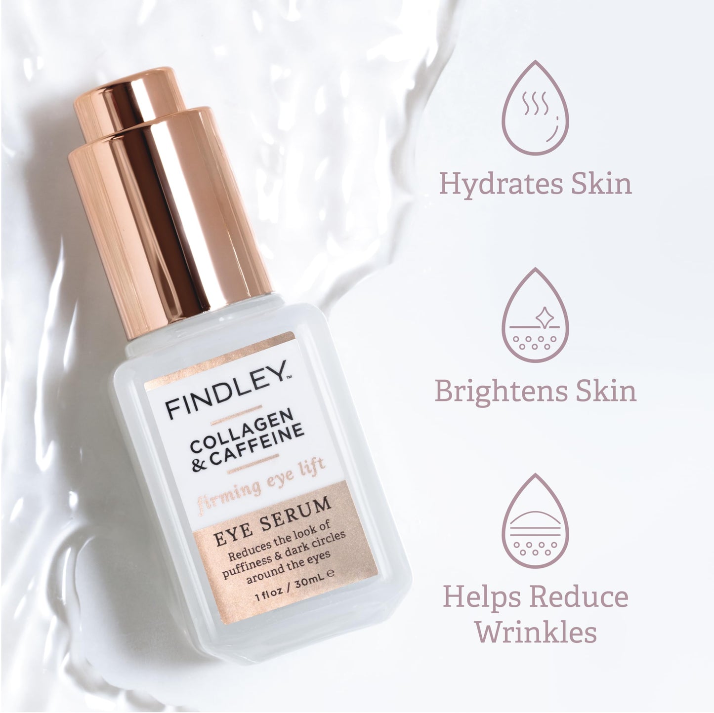 Findley Firming Eye Lift Eye Serum with Collagen and Caffeine - Reduces Puffiness and Dark Circles | Hydrates and Reduces Wrinkles (1 Fl Oz) Beauty & Personal Care Findley
