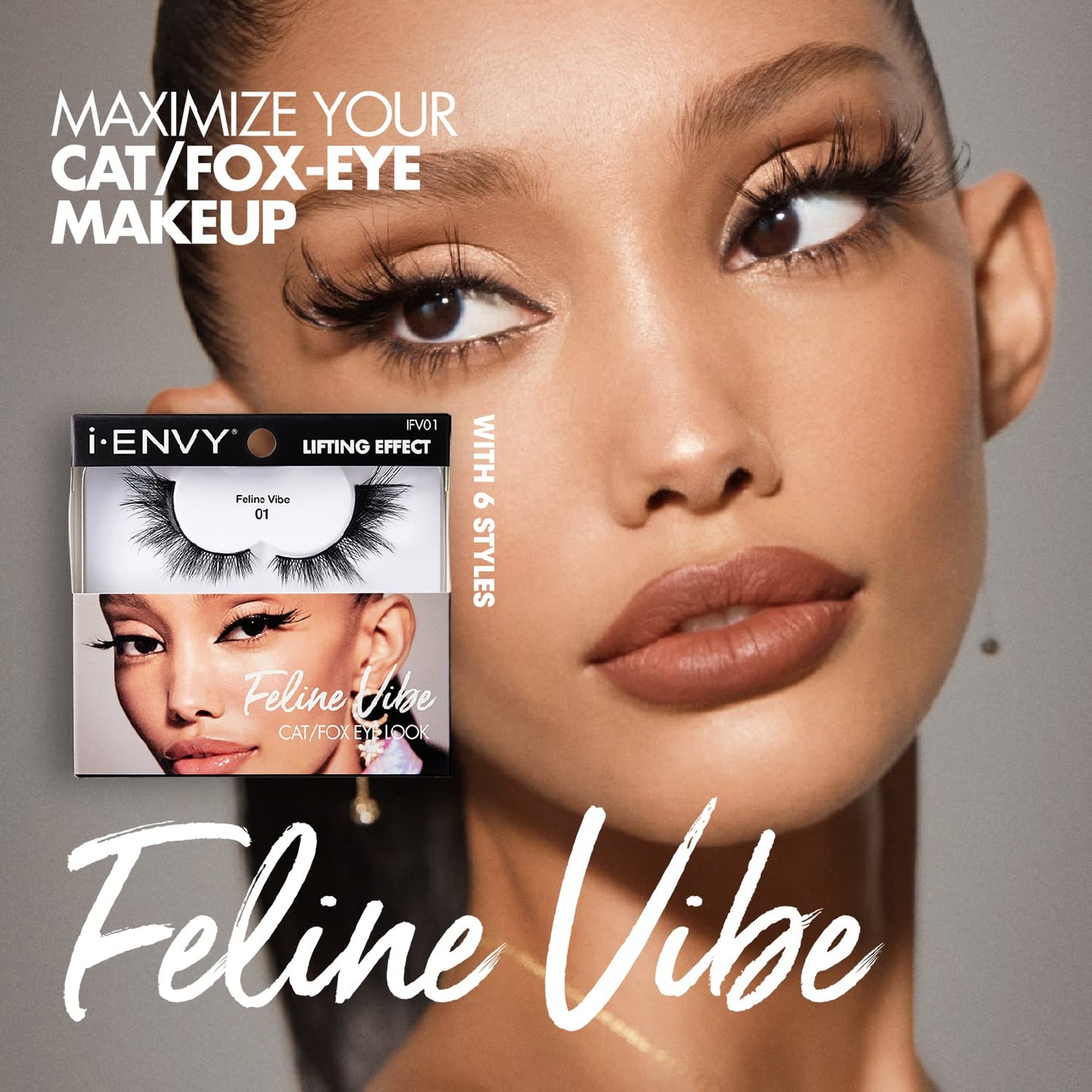 i-ENVY 2 Pairs False Eyelashes Feline Vibe Cat and Fox Eye Lifting Look, Dramatic Lashes (02) Beauty & Personal Care i•ENVY