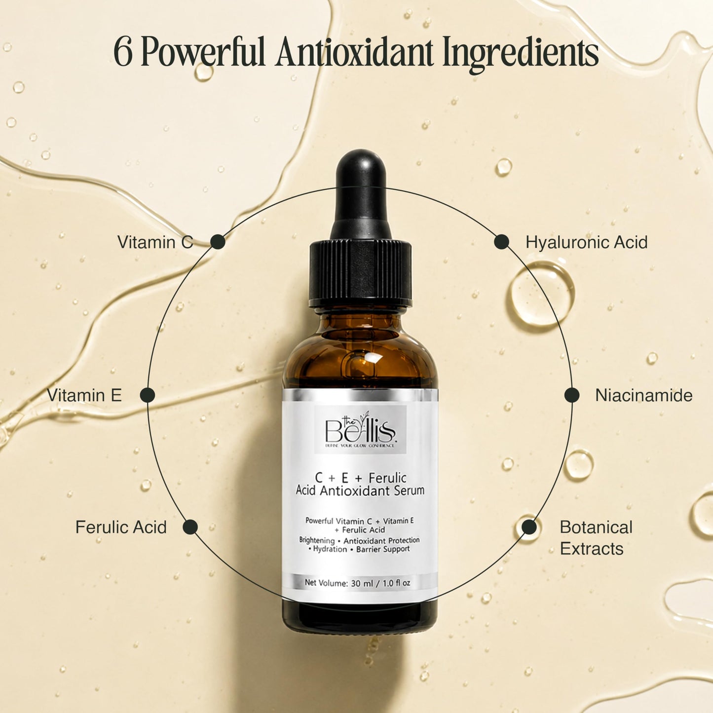 The Belliss Vitamin C Serum for Face - 15% L-Ascorbic Acid with Vitamin E & Ferulic Acid - Lightweight Facial Serum for Daily Skincare Routine Beauty & Personal Care The Belliss