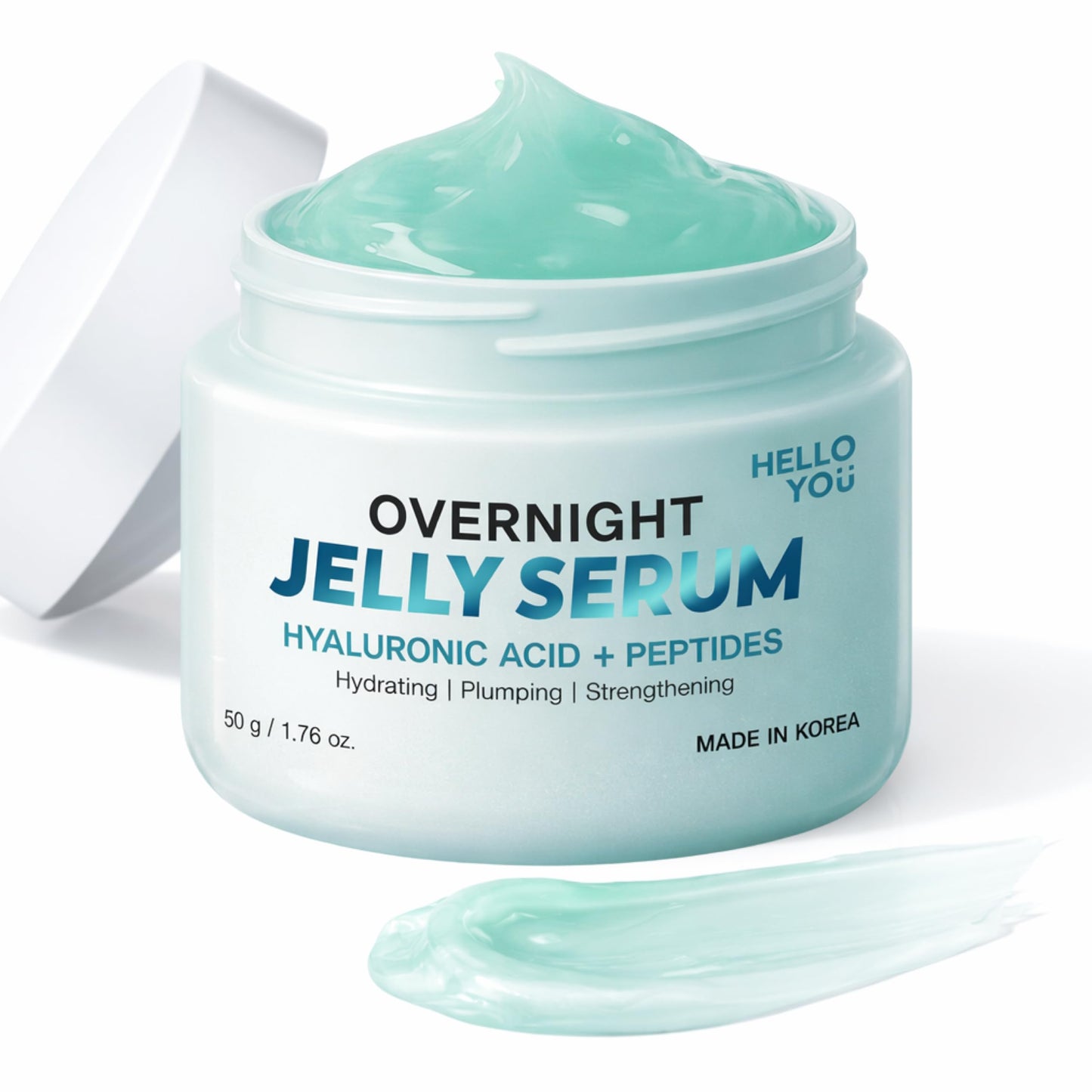 Hello You Hyaluronic Acid & Peptides Overnight Jelly Serum - Dermatologist Tested, Anti Aging, Korean Skin Care - Hydrating, Plumping Glow, 3-In-1 Beauty & Personal Care Hello You