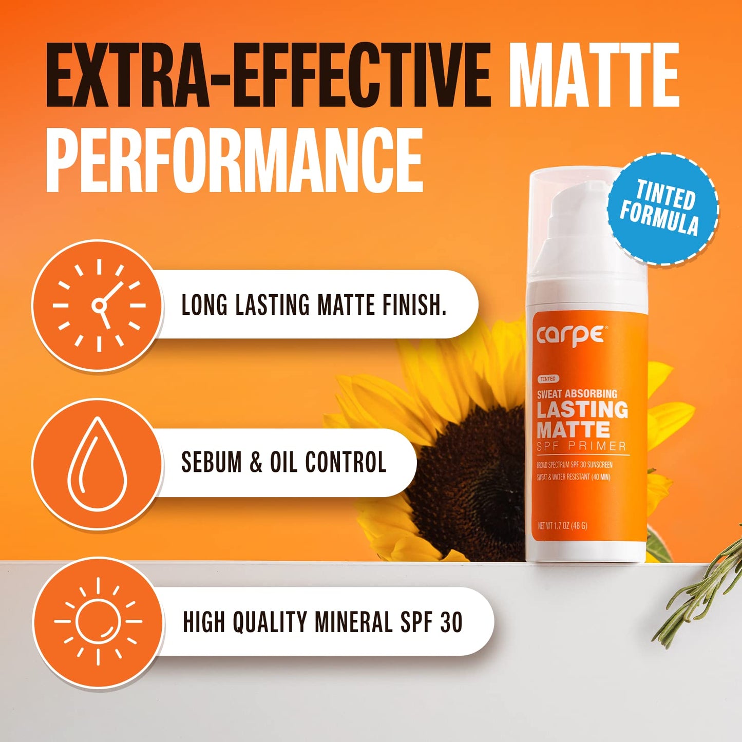 Carpe Primer Face Makeup Base New Zinc Mineral Sunscreen SPF 30, Lasting Matte Primer For Oily Skin And Tinted Sunscreen Beauty & Personal Care Carpe
