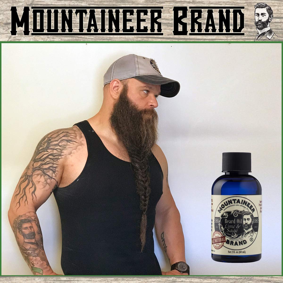 Mountaineer Brand Natural Beard Oil with Lime & Sage Scent | Made in West Virgina | Hydrates, Moisturises, Softens & Conditions for Beard Growth | Beauty & Personal Care Mountaineer Brand, 100% Natural Always