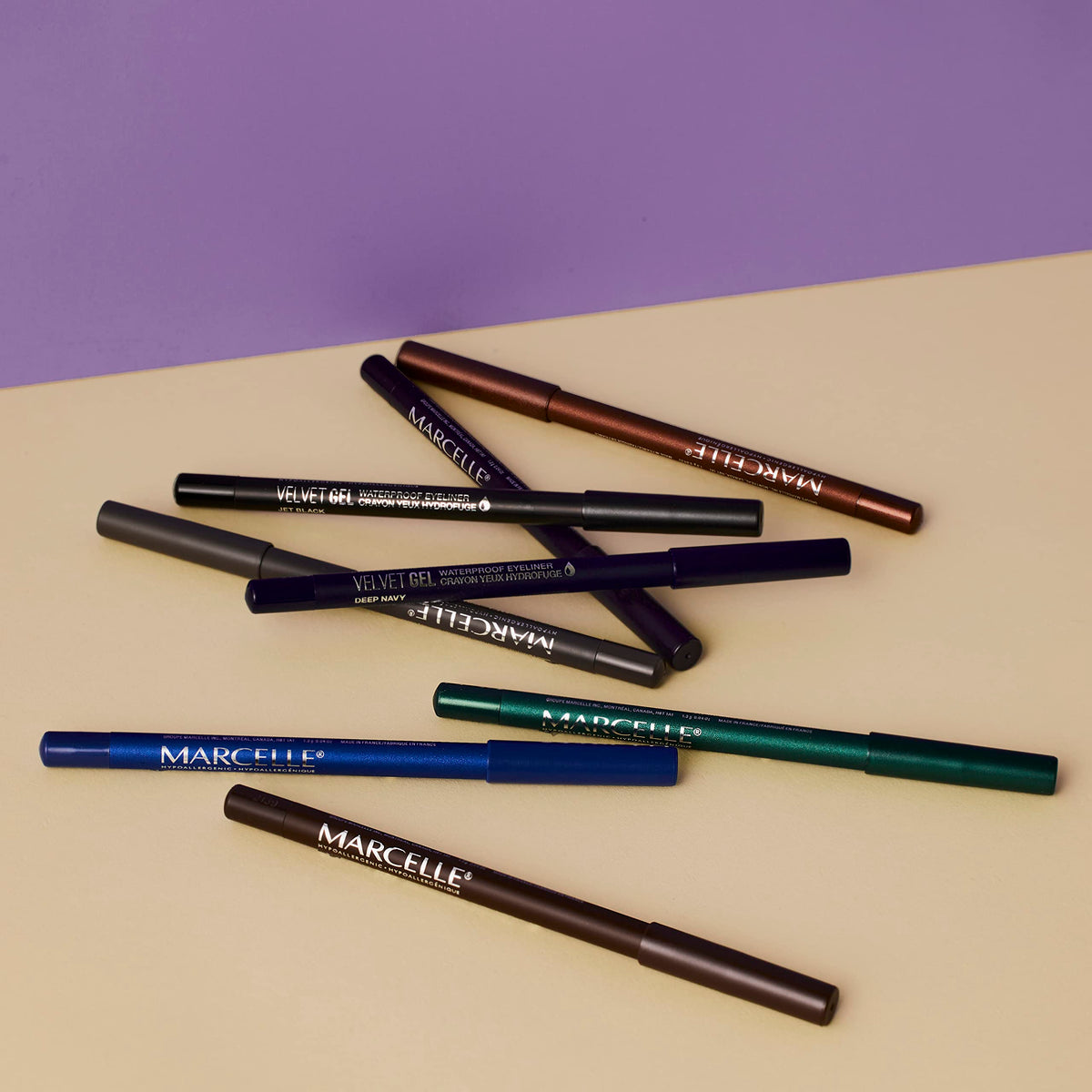 Marcelle Velvet Gel Waterproof Eyeliner, Dark Chocolate, Gel-Based Eye Pencil, Long-Lasting, Smudge-Proof, Fragrance-Free, Hypoallergenic,