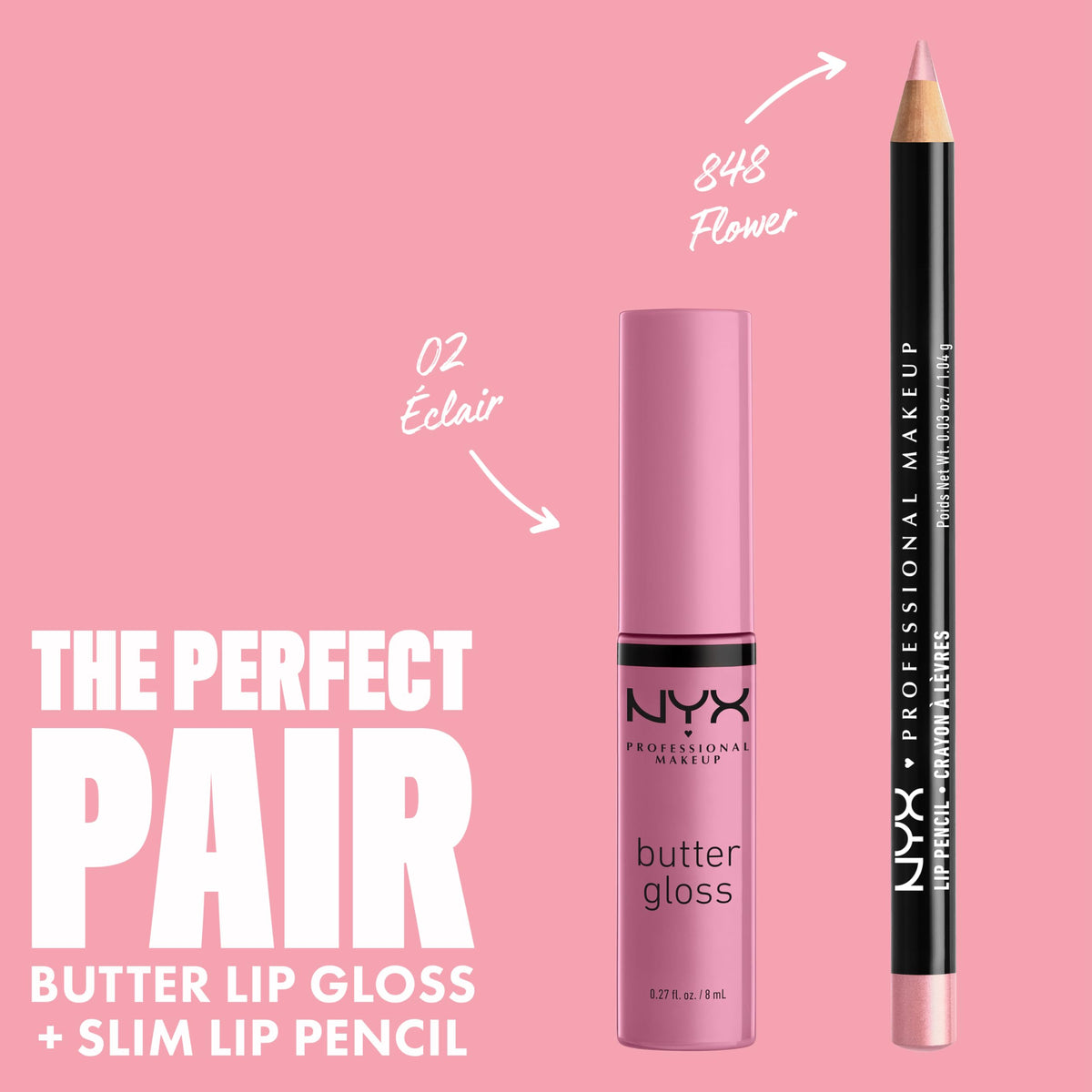 NYX PROFESSIONAL MAKEUP Butter Gloss, Non-Sticky Lip Gloss - Eclair (Pink) Beauty & Personal Care NYX PROFESSIONAL MAKEUP