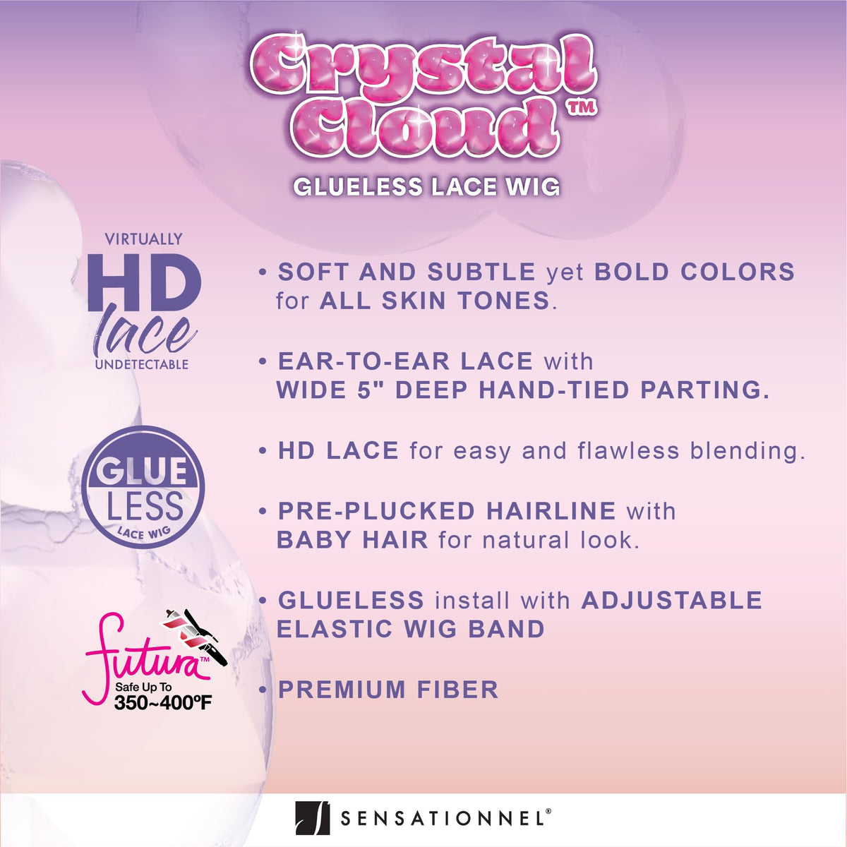 Sensationnel Shearmuse Crystal Cloud LaceWig-Dulcia, PINKPONY