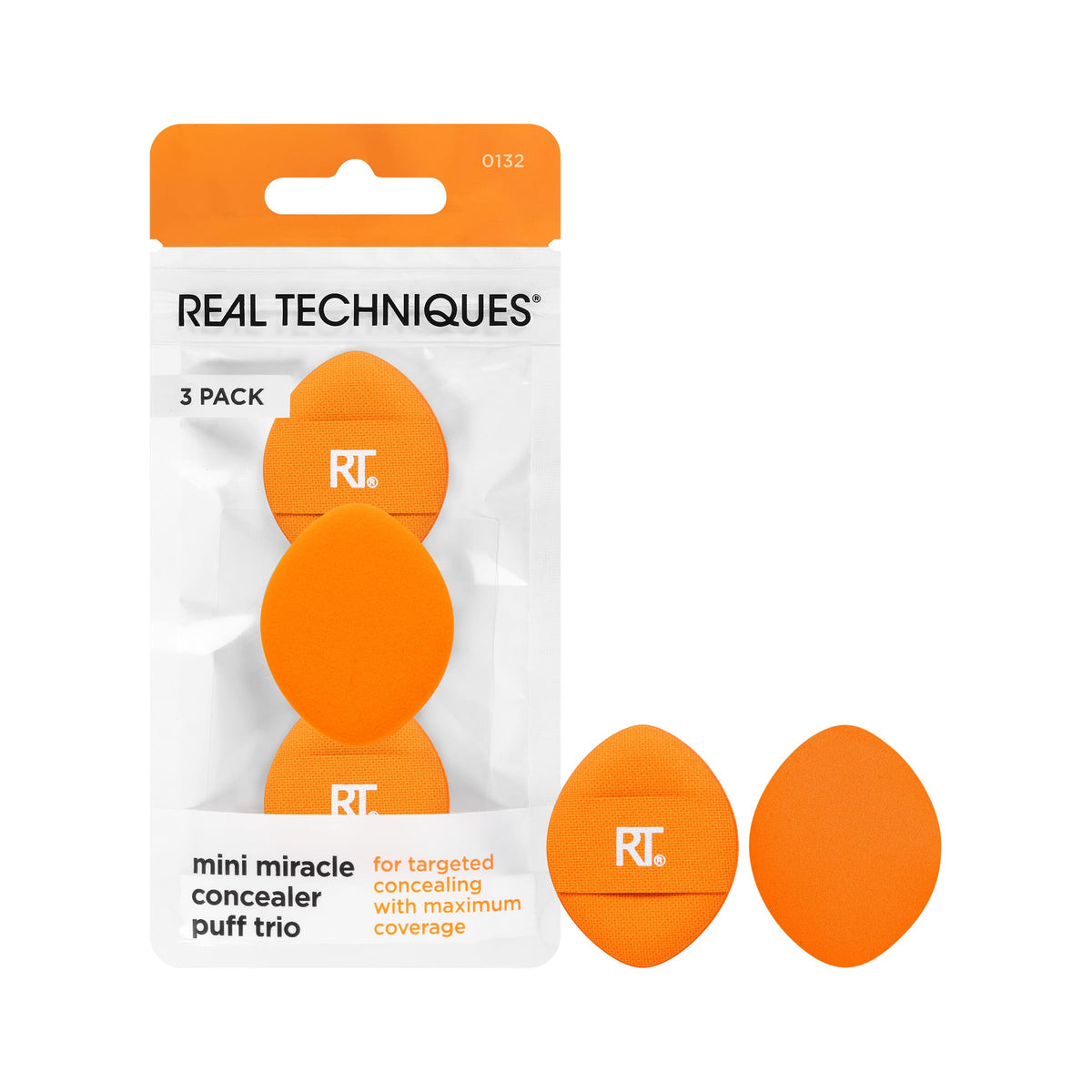 Real Techniques Mini Miracle Concealer Puff Trio, Makeup Puff, 3 Count