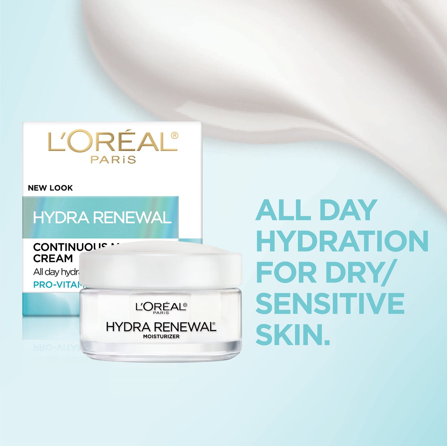 L'Oreal Paris Skincare Hydra-Renewal Face Moisturizer with Pro-Vitamin B5 for Dry Sensitive Skin, All-Day Hydration, 1.7 Oz Beauty & Personal Care L'Oreal Paris