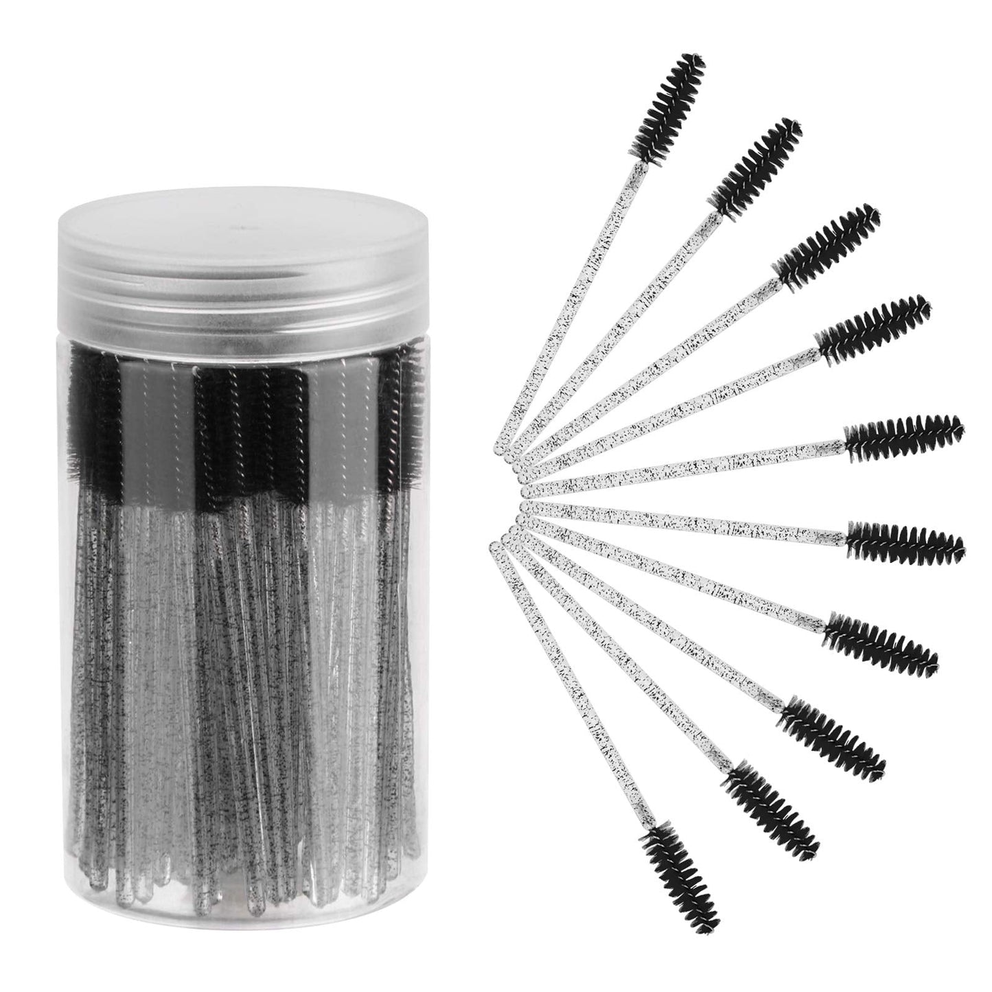 CHEFBEE 100PCS Disposable Eyelash Brush, Mascara Wands Makeup Brushes Applicators Kits for Eyelash Extensions and Eyebrow with Container (Rose) Beauty and Personal Care CHEFBEE Default Title