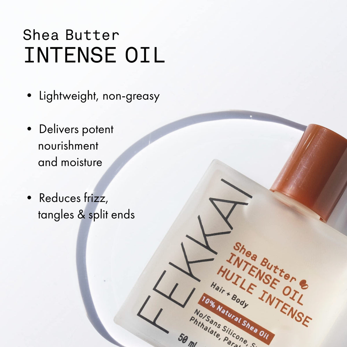 Fekkai Shea Butter Intense Oil For Curly Hair | Moisturizing | Curl and Shine | Hydrate and Repair | Clean, Vegan | Sulfate Free, 1.7oz
