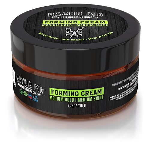 Razor MD Water-Based Forming Cream for Men, Medium Hold and Shine, Mens Hair Styling Product, 3.75 oz Beauty & Personal Care Razor MD