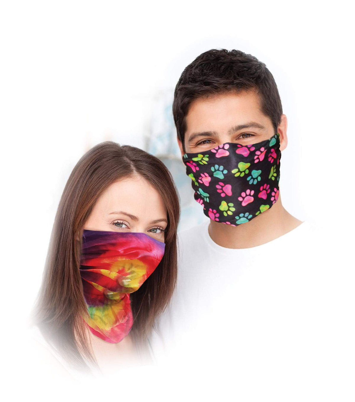 Spoontiques Pawprint Hair Wrap - Multifunctional Bandanna, Headband, Hair Tie, Gaiter, and Scarf