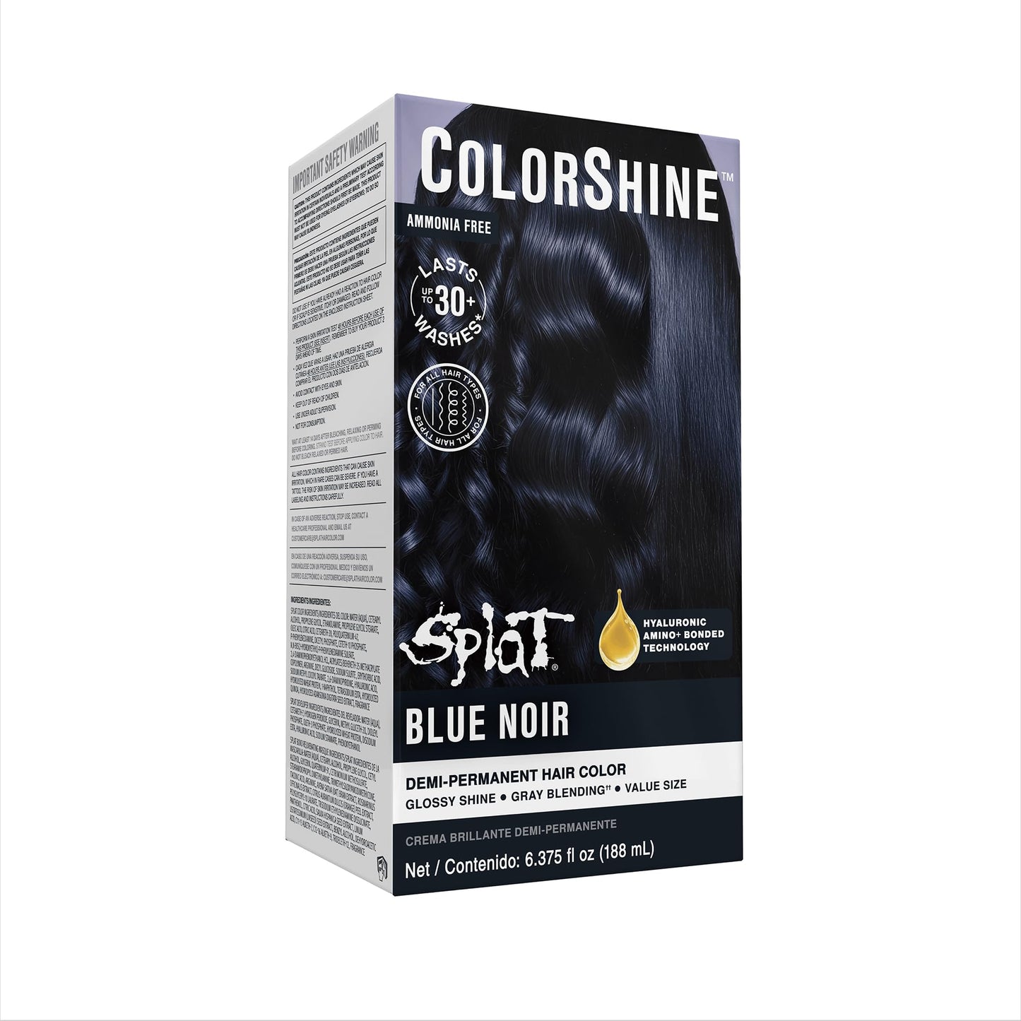 Splat ColorShine Demi-Permanent Hair Color, Blue Noir Beauty & Personal Care Splat