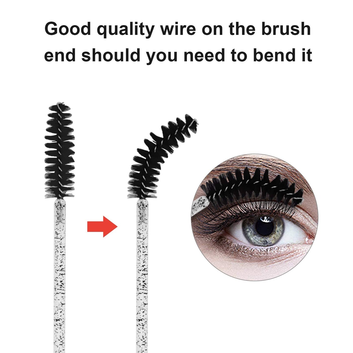 CHEFBEE 100PCS Disposable Eyelash Brush, Mascara Wands Makeup Brushes Applicators Kits for Eyelash Extensions and Eyebrow with Container (Rose) Beauty and Personal Care CHEFBEE