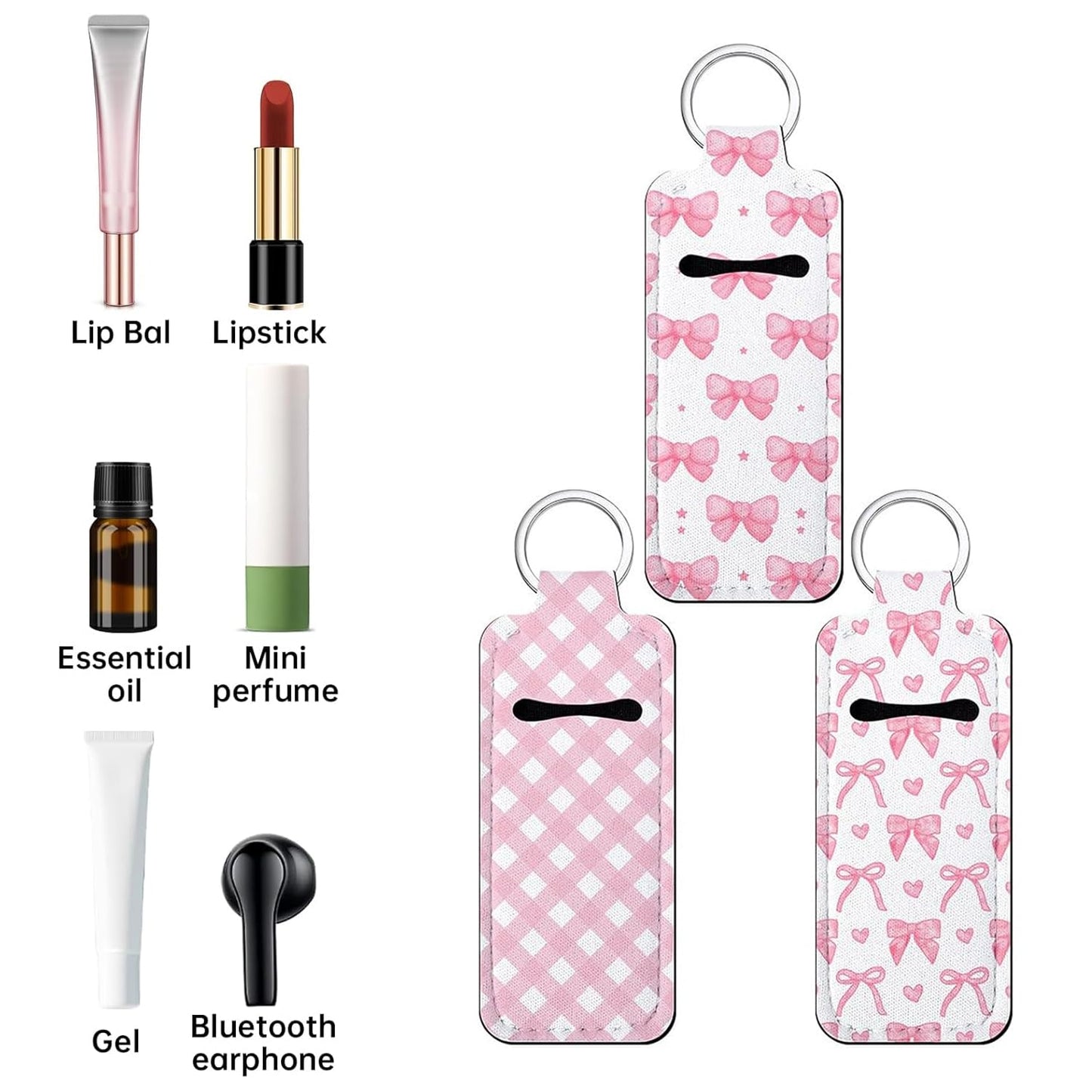 Fadayunn Chapstick Holder Key Chain Lip Balm Holder Keychain Cute Chapstick Holder Keychain Potable Chapstick Holders with Clip Lip gloss Organizer Beauty & Personal Care Fadayunn