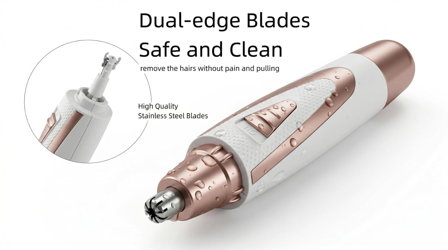 Ear and Nose Hair Trimmer Clippers: 2026 Professional Painless Eyebrow & Facial Hair Trimmers Remover for Women, Battery-Operated Nasal Clipper, Dual Beauty and Personal Care Sodynee