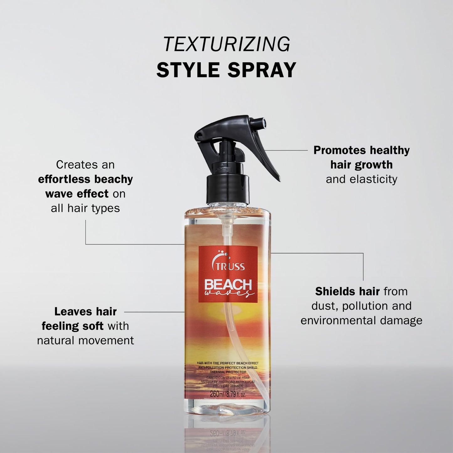 TRUSS Beach Waves - Texturizing Styling Spray for Hair to Achieve The Perfect Natural Beach Wave Effect - All Hair Types (8.79oz) Beauty & Personal Care TRUSS
