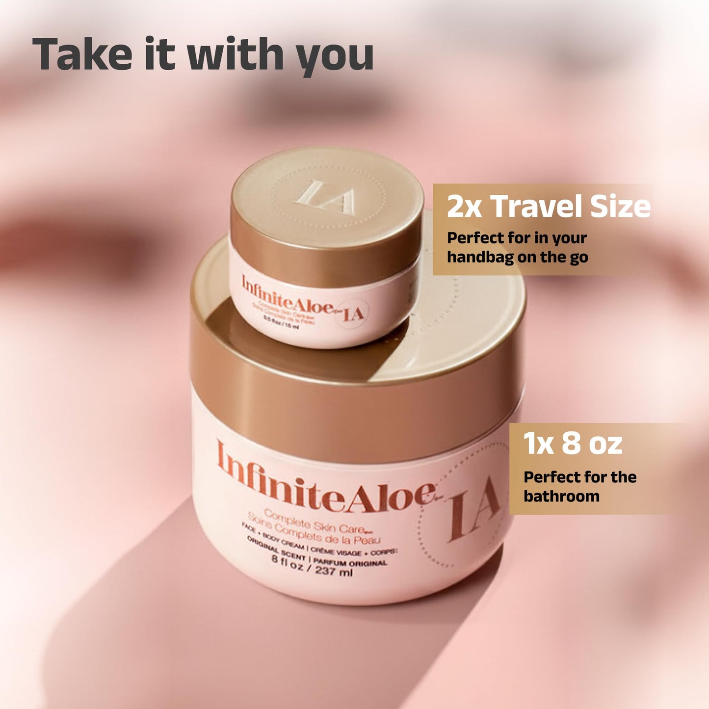 InfiniteAloe Complete Skin Care, Aloe Vera Powered Face and Body Cream for All Skin Types, Dry Skin Everyday Hero, Original Scent - Large Jar 8 oz & 2 Beauty & Personal Care InfiniteAloe