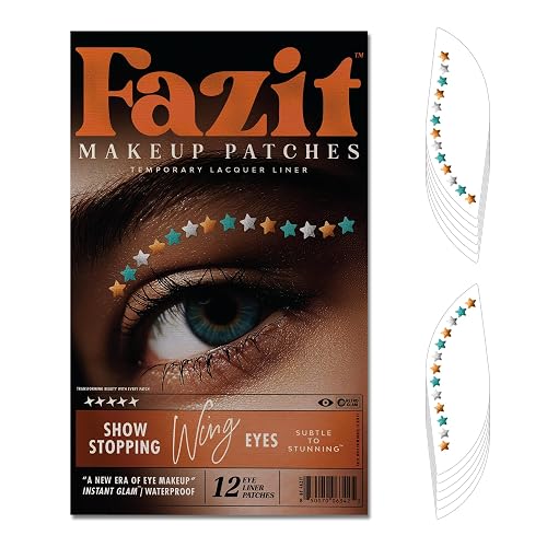 Fazit Makeup Patches - Show Stopping Wing Eyes - Glow Up Make-Up Patches - Cute Glitter Makeup Accessories For Women - Cosmetic Glitter For Face Beauty & Personal Care Fazit