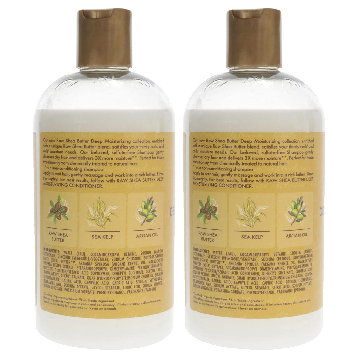 Shea Moisture Shampoo, Deep Moisturizing 2-Pack - Sulfate-Free Shampoo for Curly Hair Care, 13 Oz Ea