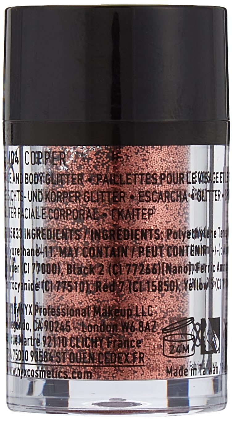 NYX Nyx professional makeup face & body glitter, copper, 0.08 ounce Beauty & Personal Care NYX PROFESSIONAL MAKEUP