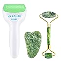 BFASU Facial Roller Set of 3, Ice Roller, Two-Sided Jade Roller and Gua Sha Massage Tool, Rolling Tool for Facial Beauty and Body Massage, Helps Beauty & Personal Care BFASU