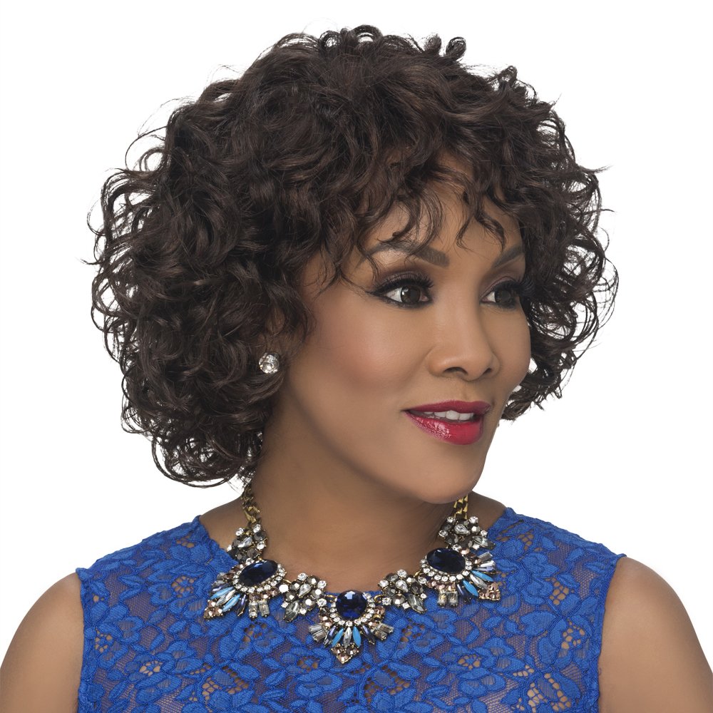 Vivica A. Fox Oprah-5, Futura Synthetic Heat Resistant Fiber, Pure Comfort Cap, Loose and Medium mixed Spiral Curl Full Wig (FS1B/33)