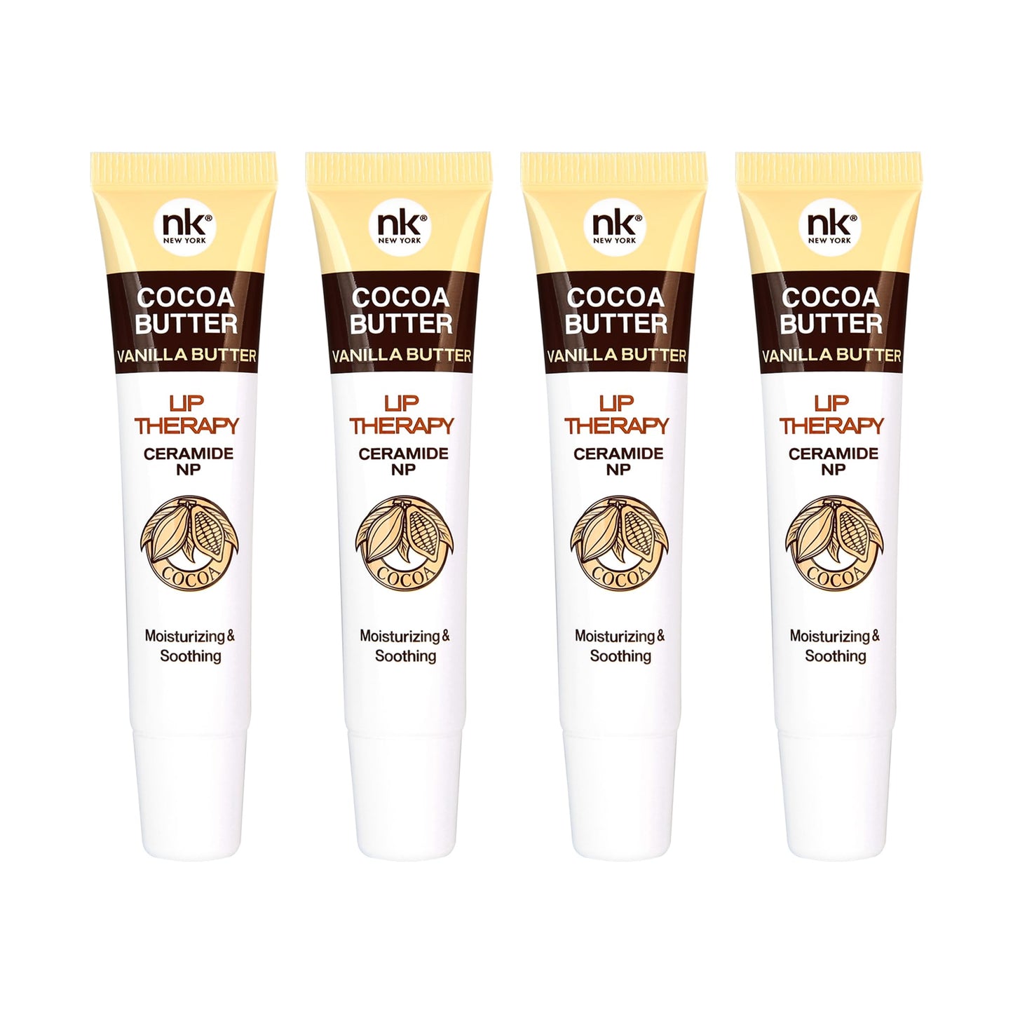 Nicka K New York Lip Therapy, Cocoa Butter, Shea Butter, Vanilla (AMZ078-ACV4PK) Beauty & Personal Care NICKA K NEW YORK