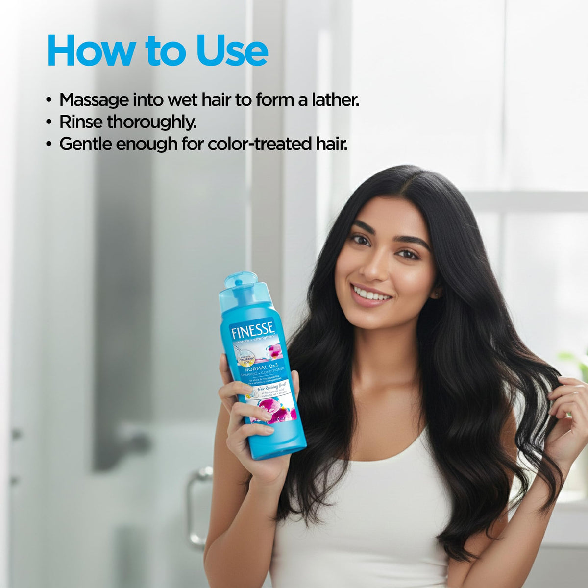 FINESSE Self Adjusting 2 in 1 Texture Enhancing Shampoo and Unisex Conditioner, 13 Ounce (I0025928)