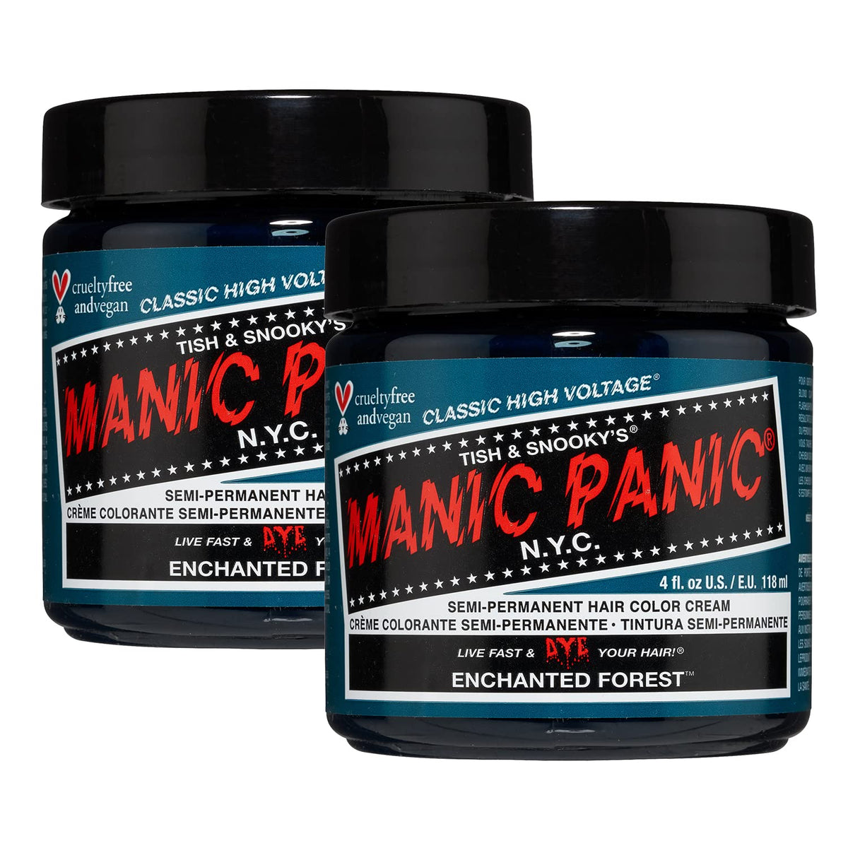 MANIC PANIC Classic Enchanted Forest Semi Permanent Hair Color - Deep Teal Green Hair Dye for Women & Men That Lasts 4-6 Weeks - Vegan, Ammonia Beauty & Personal Care MANIC PANIC
