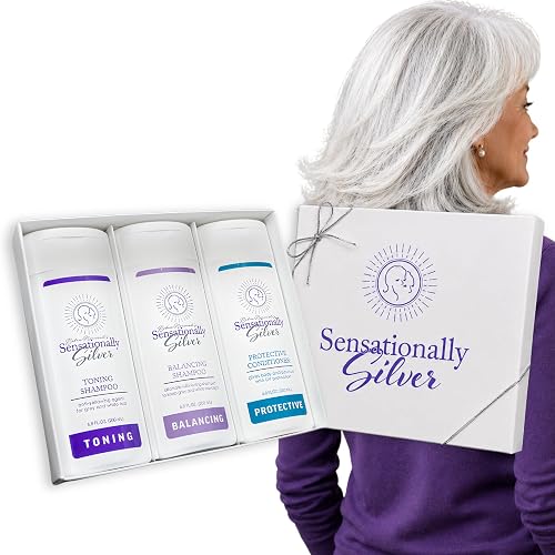 Father's Day | Sensationally Silver 3-Piece Gift Set - Premium Hair Care Trio for Gray, Silver & White Hair | Includes Toning Shampoo, Balancing Beauty & Personal Care Robin Norwood's Sensationally Silver