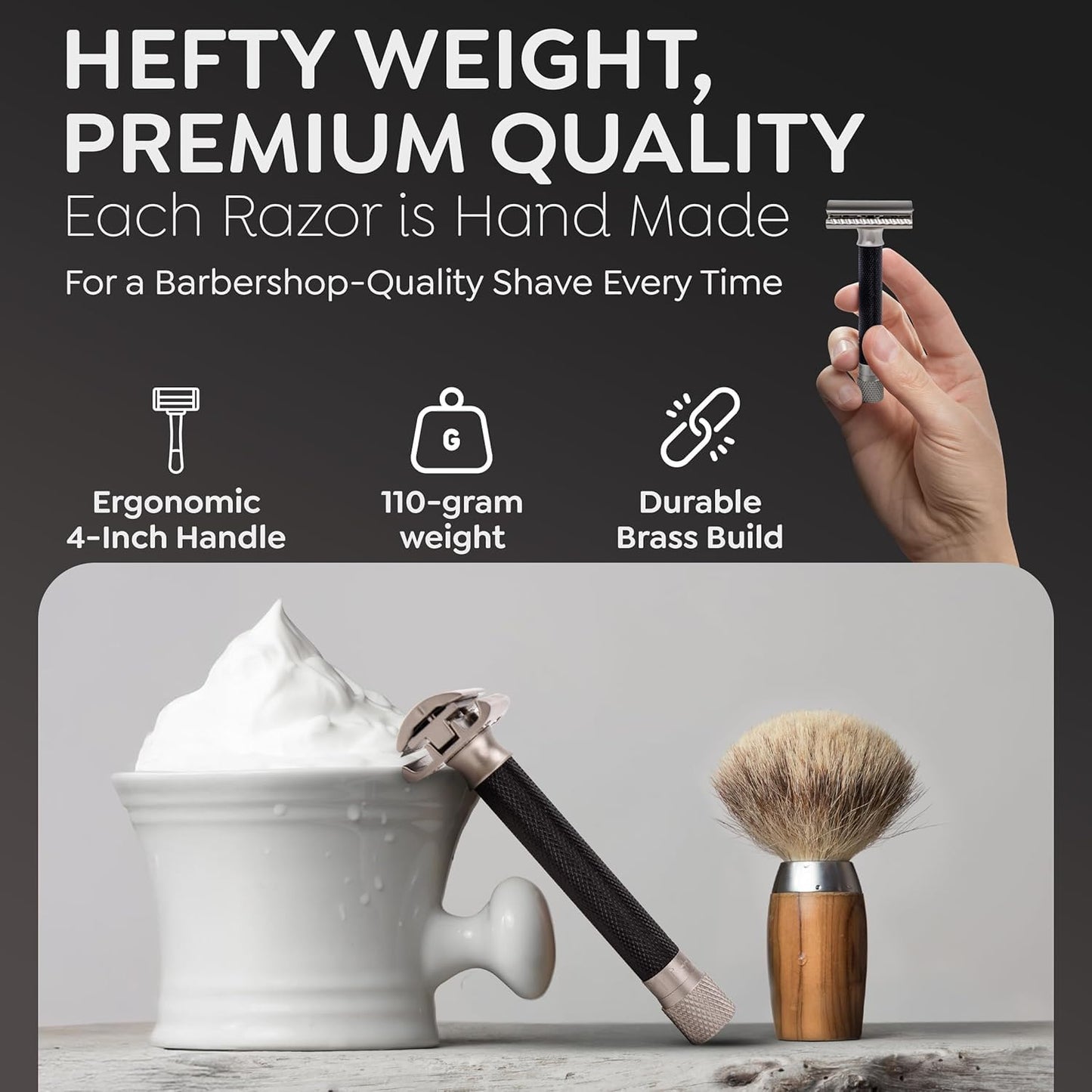 Parker THE VARIANT CLOSED COMB - ADJUSTABLE Double Edge Safety Razor, Customize your Shave with a Turn of the Dial from Mild to Aggressive - 5 Blades Beauty and Personal Care Parker Safety Razor