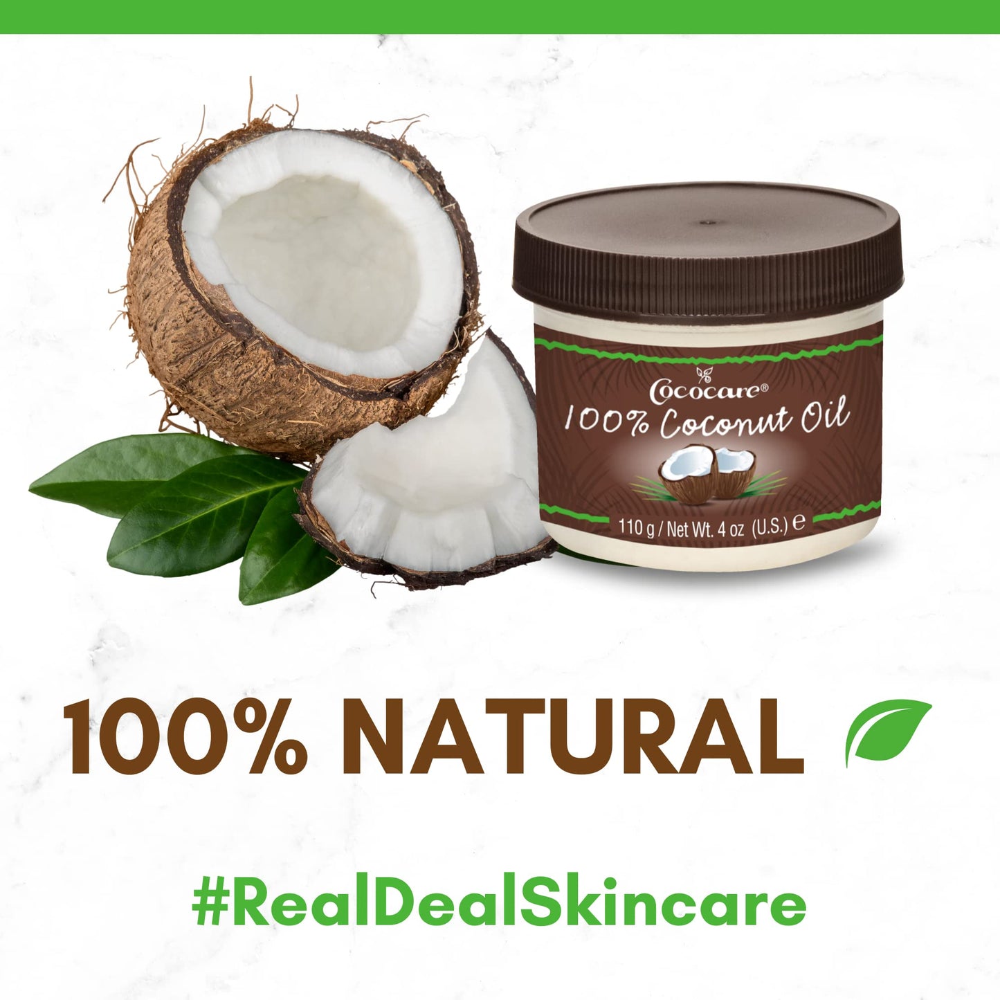 Cococare 100% Pure Coconut Oil for Skin, Hair, Face and Body - Plant-Based Daily Moisture Support, Easy to Scoop or Pour for Everyday Use, Use for Dry Beauty & Personal Care COCOCARE