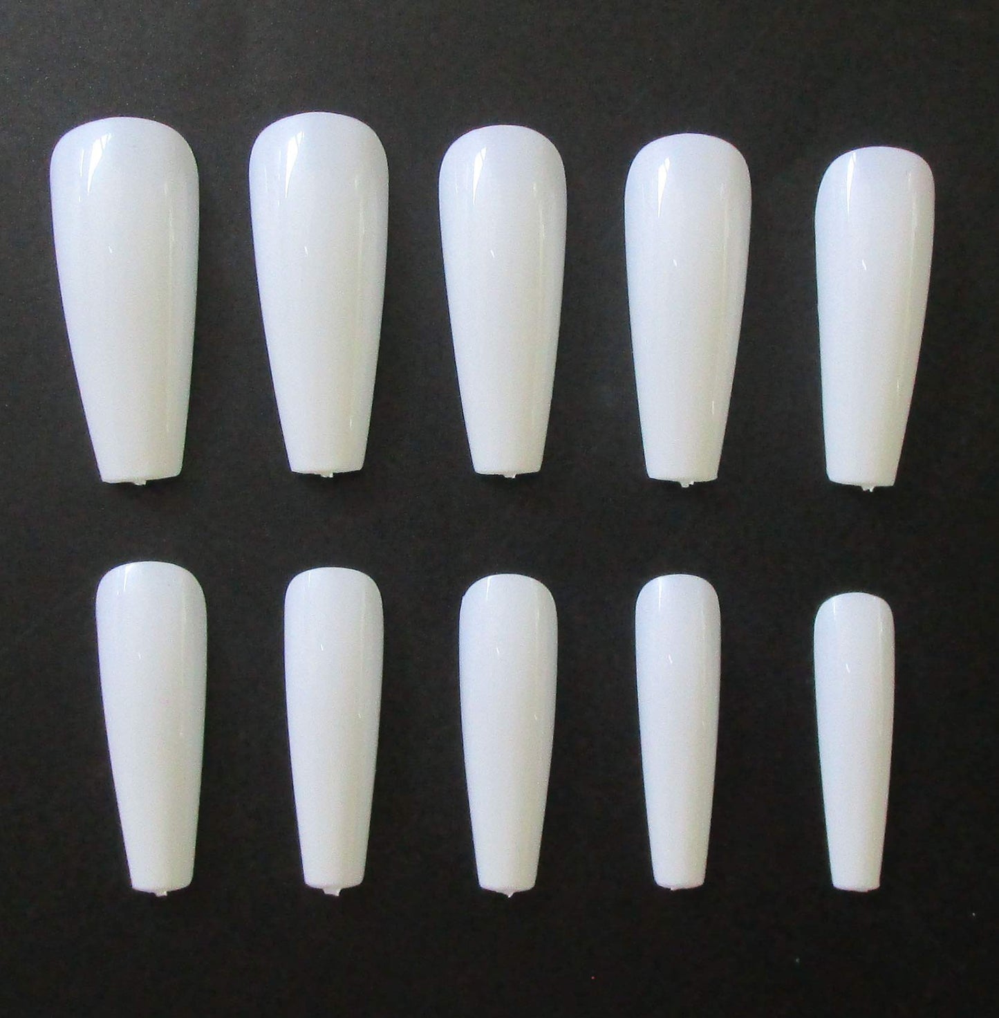 100pc White Press on Nails Medium Coffin Fake Nails, Medium Press-on Nail Coffin Acrylic Nails Press ons Nail White False Nail Glossy Ballerina Beauty & Personal Care LoveOurHome