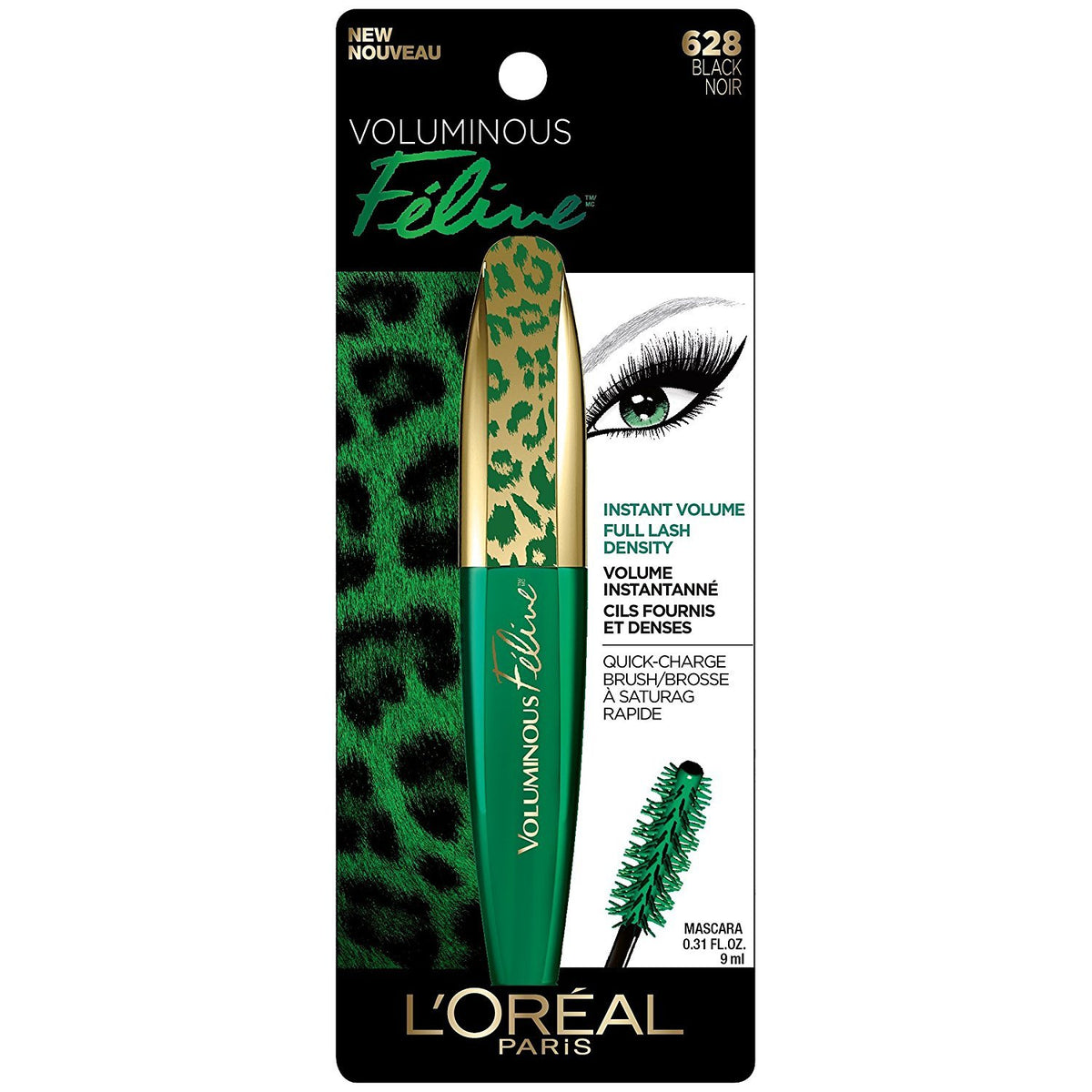 L'Oréal Paris Voluminous Feline Washable Mascara, Black, 0.27 fl. oz.
