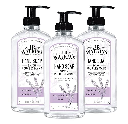 J.R. Watkins Gel Hand Soap, Scented Liquid Hand Wash for Bathroom or Kitchen, USA Made and Cruelty Free, 11 fl oz, Lavender, 3 Pack Beauty & Personal Care J.R. Watkins
