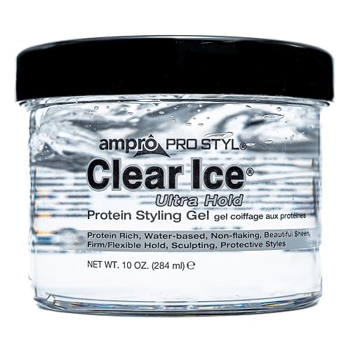 AmPro Pro Styl Clear Ice Styling Gel - Protects and Strengthens Your Strands - Non-Flaking, Alcohol Free, Vegan Formula - Flexible, Touchable Hold Beauty & Personal Care AmPro