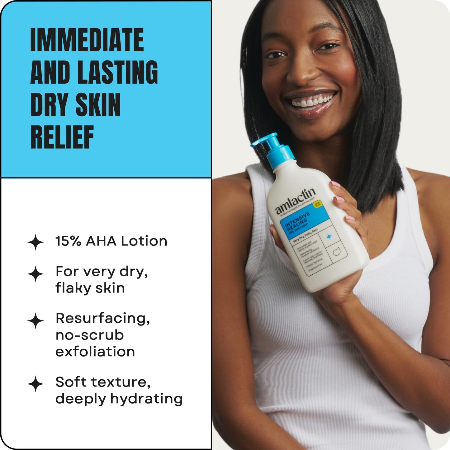 AmLactin Intensive Healing Body Lotion - Therapeutic Lotion for Extremely Dry Skin - No-Scrub Exfoliator and Moisturizer with 15% Lactic Acid AHA Beauty & Personal Care AmLactin