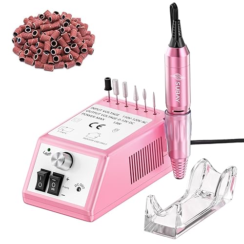 Subay Professional Finger Toe Nail Care Electric Nail Drill Machine Manicure Pedicure Kit Electric Nail Art File Drill with 1 Pack of Sanding Bands Beauty & Personal Care SUBAY