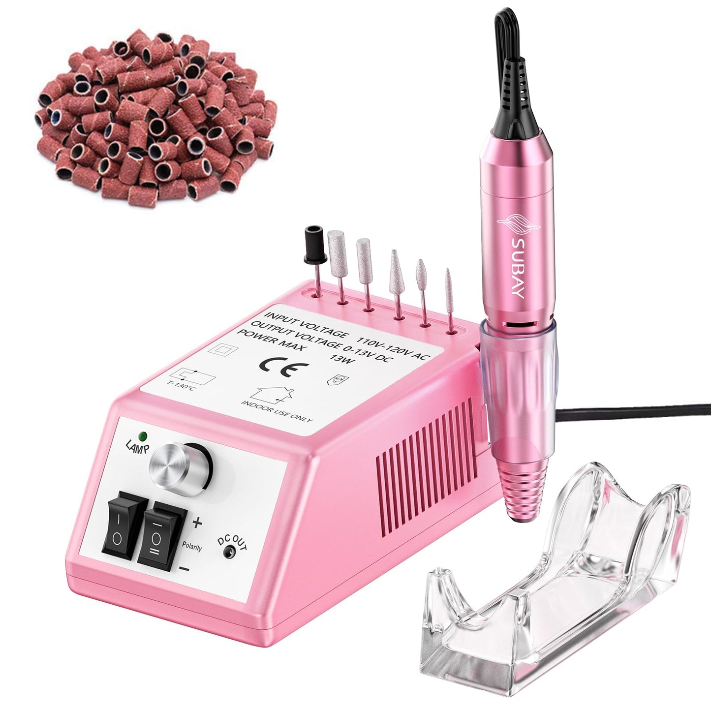 Subay Professional Finger Toe Nail Care Electric Nail Drill Machine Manicure Pedicure Kit Electric Nail Art File Drill with 1 Pack of Sanding Bands Beauty & Personal Care SUBAY