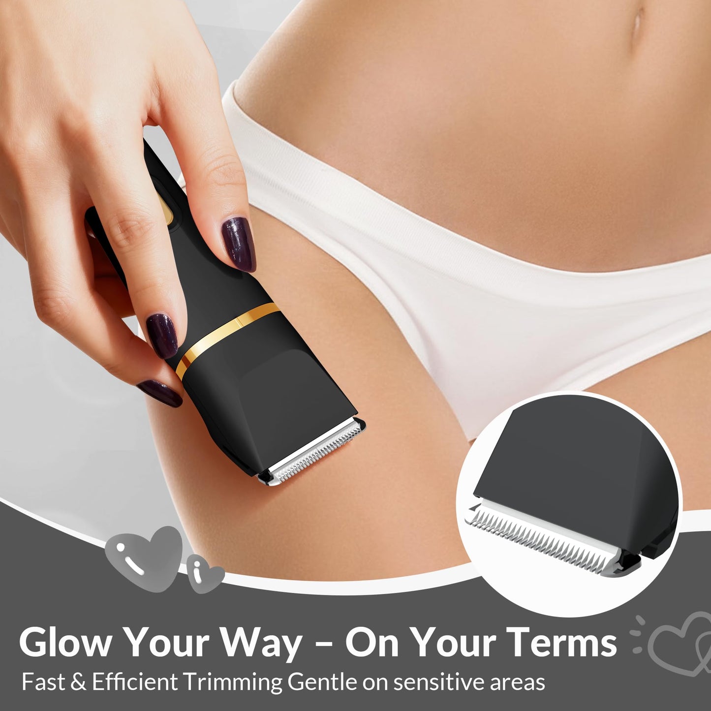 KINGTEE 5-in-1 Electric Bikini Trimmer for Women - IPX7 Waterproof Shaver, Cordless Body & Facial Razors for Women, Ceramic Blades, USB-C Beauty and Personal Care KINGTEE