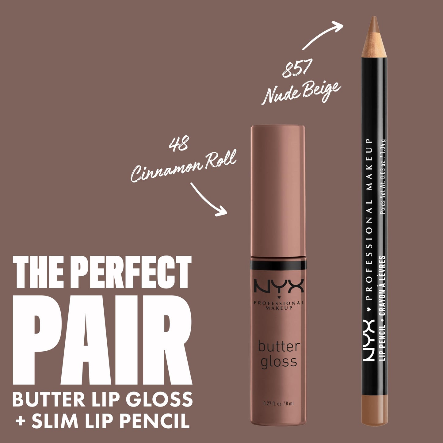 NYX PROFESSIONAL MAKEUP Butter Gloss Brown Sugar, Non-Sticky Lip Gloss - Cinnamon Roll (Grey Brown) Beauty & Personal Care NYX PROFESSIONAL MAKEUP
