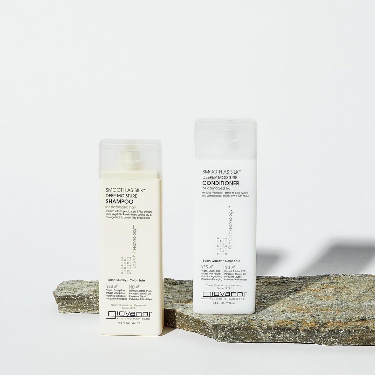GIOVANNI Eco Chic Smooth as Silk Deep Moisture Shampoo & Conditioner Set - Aloe Extract, Calms Frizz, Detangles, Lauryl & Laureth Sulfate Free Beauty & Personal Care GIOVANNI