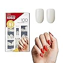 KISS 100 Full-Cover Nails, Press-On Nails, Nail glue included, 'Active Oval' Shape, Clear, Medium Size, Oval Shape, Includes 100 Nails, 3g Maximum Beauty & Personal Care KISS