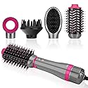 IG INGLAM 4 in 1 Blowout Brush, Negative Ion Detachable Hair Dryer & Styler Volumizer Hot Air Brush with 2 Styling Brush Heads, Silver Beauty & Personal Care IG INGLAM