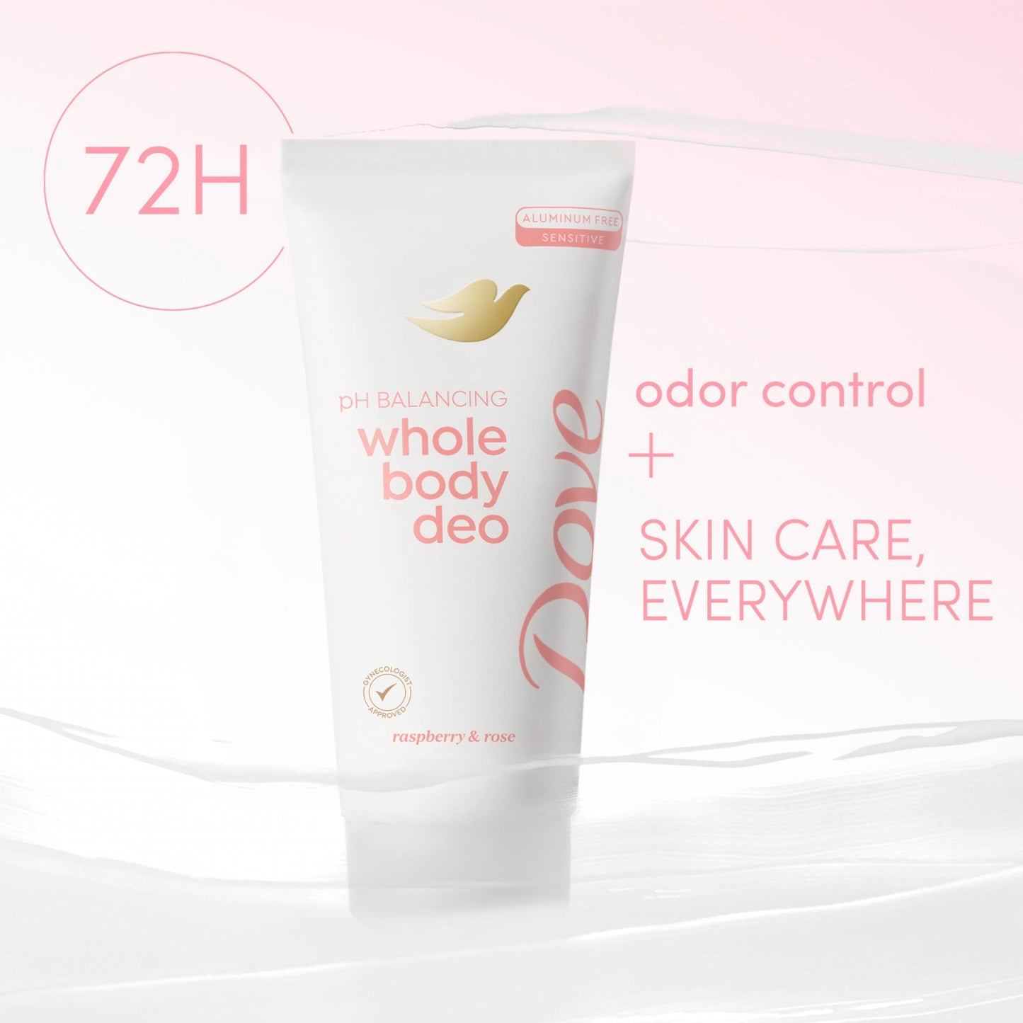 Dove Whole Body Deodorant Aluminum Free pH Balancing Cream Raspberry & Rose for 72h Odor Control 2.5 Oz Beauty and Personal Care Dove